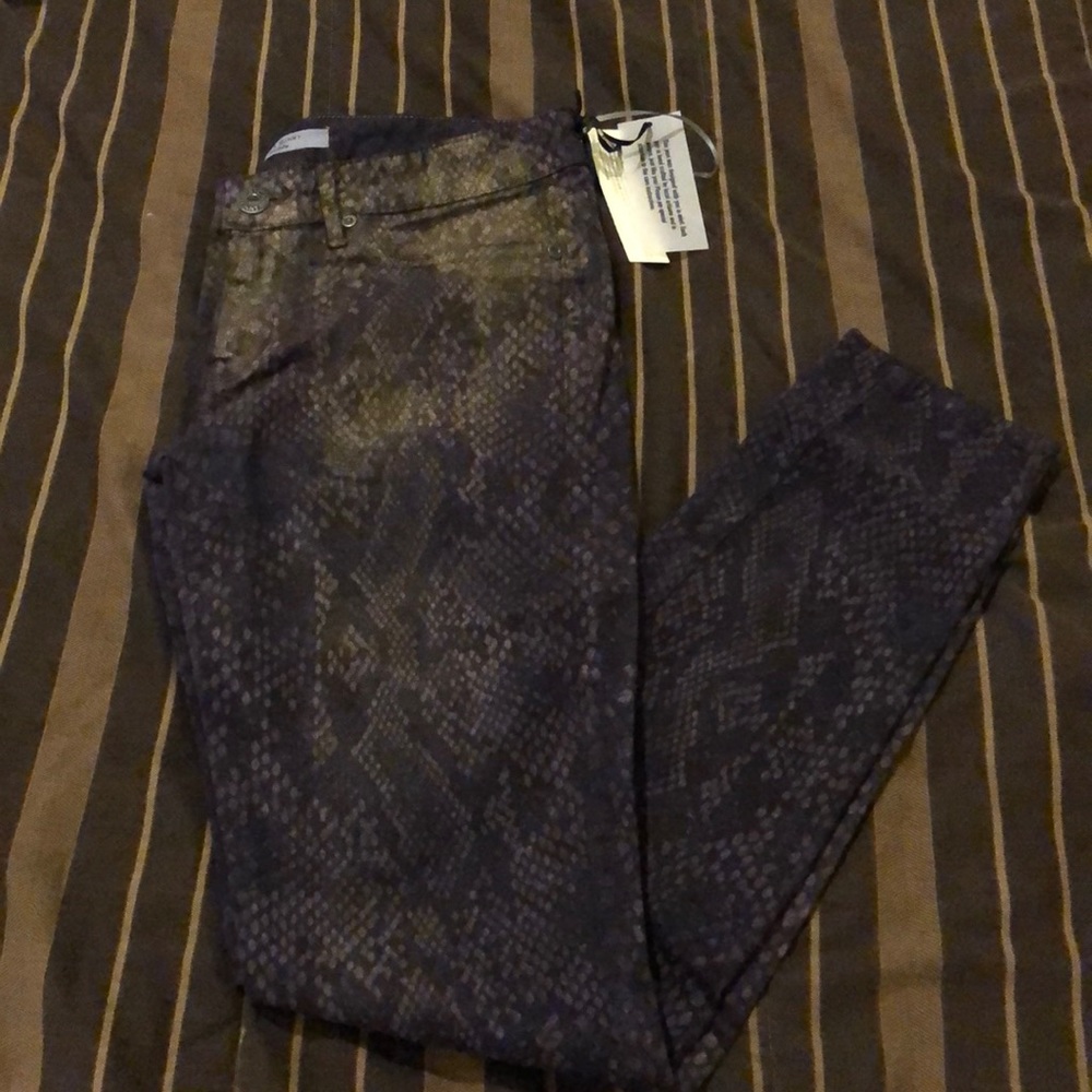 Snakeskin print jeans
